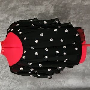 CATO women's black blouse with gold sequins size S